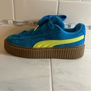 Fenty Puma collab bold Blue / yellow suede Sneakers. New!